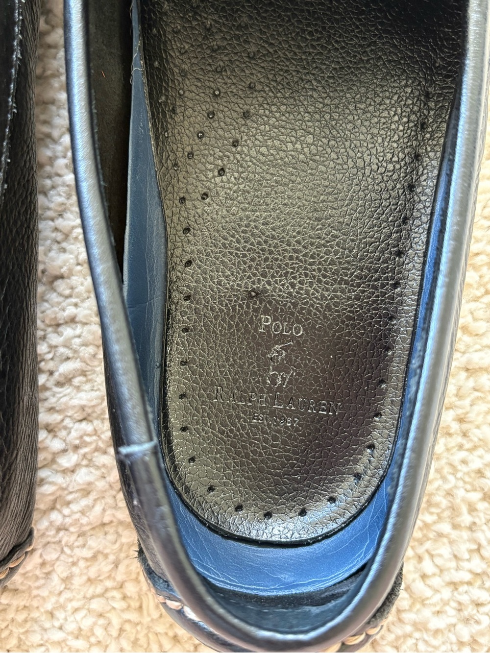 Polo by Ralph Lauren Men's Terence black grain leather loafers - Picture 6 of 8